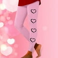 thumbnail image 2 of Women Valentine's Day Leggings Casual Solid with Side Heart Print Trousers Slim Elastic High Wais Stretch Long Boot Pants A-Pink XL, 2 of 4