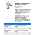 thumbnail image 2 of Carburetor Kit - Compatible with 1949 - 1966 Volkswagen Transporter 1950 1951 1952 1953 1954 1955 1956 1957 1958 1959 1960 1961 1962 1963 1964 1965, 2 of 3
