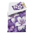 thumbnail image 2 of Purple Butterflies and Lilies Duvet Cover and Pillowcase Set for Single Bedding, Bedroom Accessories for Kids Teens, 2 of 5