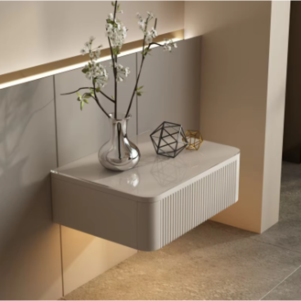 Mesita de noche de diseño flotante, gabinete de almacenamiento de madera, multifuncional, escritorio de cama limpio, mesita de noche de diseñador para sala de estar