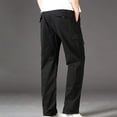 thumbnail image 6 of DPTALR George Men's Full Elastic Waist Cargo Pants，Loose Fit Lightweight Workwear Pull-On Style,Black,Big and Tall Men M, 6 of 6