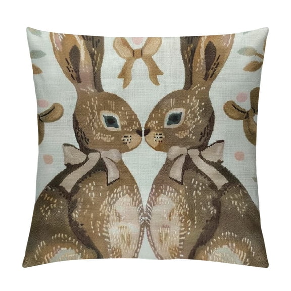 PHYHOO Easter Pillow Covers for Vintage Love Heart Bunny Decor Throw Pillows Spring Bow Rabbit Outdoor Farmhouse Decorative Cushion Cases for Couch Bed Decoration
