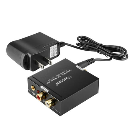 Insten Optical Coax Coaxial Toslink Digital to Analog Audio Converter Adapter RCA L/R