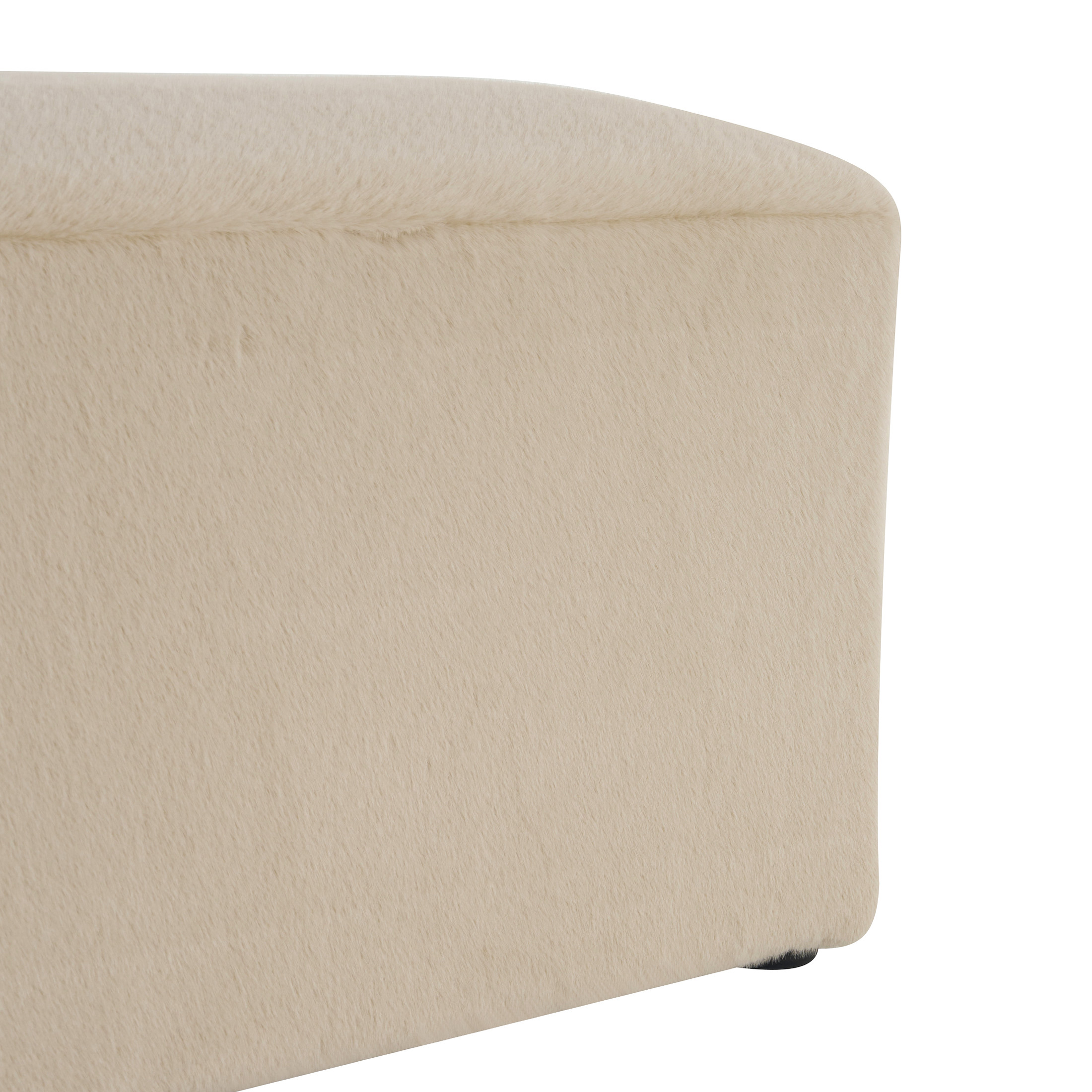 Christopher Knight Home Long Plush Ottoman Bench, Modern Simple Rectangular Footstool, Almond Upholstery