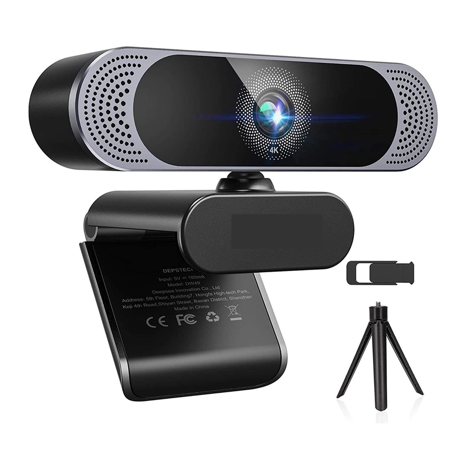 Webcam 4K 8MP HD Webcam With Noise-Canceling Microphone/ Privacy Cover/ Tripod Play USB Web Camera For Meeting Video