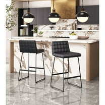 Pago Barstool Black Barstool, Modern Style, Plush and durable faux leather fabric, Plywood, Indoor Bar