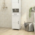 thumbnail image 3 of Llinc Store Double Door Bathroom Storage Narrow Height Slim Floor Standing Towel Cabinet, 3 of 8