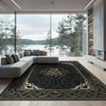 thumbnail image 2 of ODIKA 8'x10' Washable Area Rug Non-Slip Chair-Friendly Mat Snake Coiled Serpent Academia Scroll Border Goth Gothic Vintage Refined for Dining Room, Large Office, Lounge, 2 of 7
