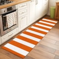 thumbnail image 3 of Burnt Orange Striped Large Area Rugs for Bedroom Living Room, Soft Non Slip Carpet Bedside Rug, Thanksgiving Orange White Stripes Rectangular Floor Cover Kitchen Accent Rug 2'x6' for Office, 3 of 9