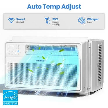 Uhomepro 10000 BTU Smart Inverter Window Air Conditioner, Cools 440 Sq.Ft with 4 Modes, Washable Filter, 35% Energy Saving, App/Remote and LED Control, 42 dB Noise for Living Room, Easy to Install