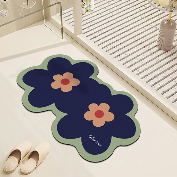 Fwttom Tapis en Caoutchouc pour Salle de Bain, Tapis Antidérapant Absorbant, Tapis de Sol, Tapis d'Entrée, Tapis Antidérapant pour les Pieds, Tapis de Chambre