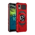 thumbnail image 2 of Compatible for Nokia C110 Case w/Tempered Glass Screen Protector [Military Grade] Ring Car Mount Kickstand Shockproof Hard Phone Case - Red, 2 of 7