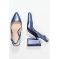 thumbnail image 3 of Shellys London Chester Blue Leather Sling-Back Single Sole Retro Dress Pumps (Blue, 8), 3 of 4