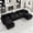 Black, variant on AISWORD 145" Modular U‑Shaped Cloud Couch Sectional, Corduroy 6‑Seat Sofa with Double Chaise, Center Console, USB Charging, Hidden Storage & Cup Holders for Living Room, Black