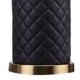 thumbnail image 4 of Benjara Aria 21" Table Lamp- Dome Shade- Round Base- Black Faux Leather- Brass, 4 of 7