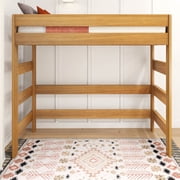 Max & Lily Solid Wood Modern Farmhouse High Loft Bed, Twin Bed Frame For Kids, Pecan