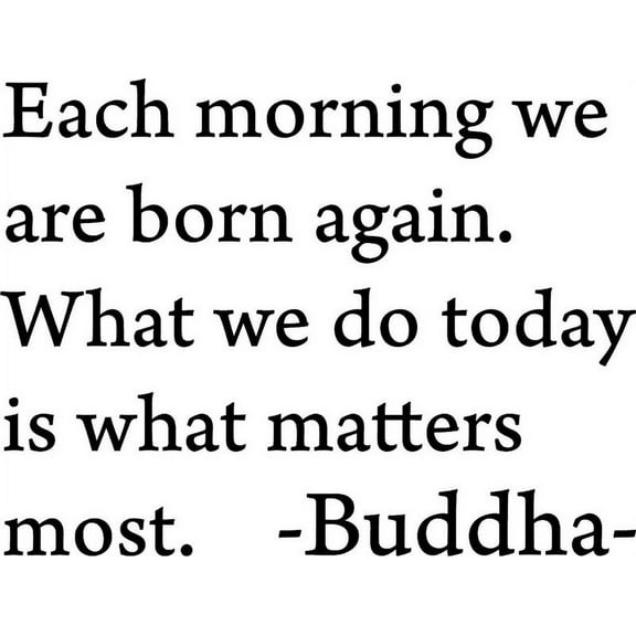 Black 41" x 22" Each morning we are born again. Buddha Vinyl wall art Inspirational quotes and saying home decor decal sticker