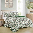 thumbnail image 2 of 3-Piece Holiday Cheer Christmas Bedspread Set– Reversible Quilt with Ornaments & Evergreen Print JB601, 2 of 8