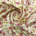 thumbnail image 1 of Sonakshi Fashion White Printed Fabric Flower Silk 42 Inch Wide Bundles for Sewing, By The Yard, 1 of 3