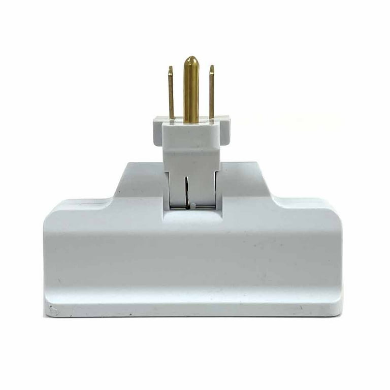 Triple 3 Outlet Grounded AC Wall Plug Power Tap Splitter 3-Way Electric Adapter