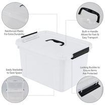 4-Pack 18 L Plastic Storage Box with Lid, Latching Storage Containers Bin, Clear