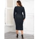 thumbnail image 2 of Vestido ZOMVA 2025 para mujer, talla grande 3X, brillante con purpurina, azul marino, 2 of 5