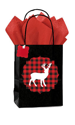 buffalo plaid wine bolsa
