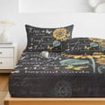 thumbnail image 6 of Cal.King Size Fitted Sheet Set - Retro Sunflower 3 Piece Bedding Sets 16" Deep Pocket Fitted Sheet with 2 Pillowcases, Spring Summer Farmhouse Floral Butterfly Brushed Microfiber Luxury Bed Sheets, 6 of 9