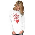 thumbnail image 4 of Follow Your Heart Cute Valentines Day Women's Long Sleeve T Shirt Brisco Brands L, 4 of 6