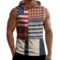 thumbnail image 4 of GrmtClth Mens Usa Flag Hooded Tank Tops Patriotic 1776-2026 Lightweight Gym Hoodie Sleeveless Comfy Muscle Shirt Athletic Bodybuilding Clothing Watermelon Red 2XL, 4 of 7