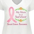 thumbnail image 4 of Inktastic My Mom is a Survivor Breast Cancer Awareness Women's Plus Size V-Neck T-Shirt, 4 of 5