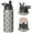 Black, variant on Leopard Print Insulated Stainless Steel Water Bottle with Straw & Cleaning Brush – 18 Oz | Leakproof, BPA-Free, 304 Stainless Steel, Wide Mouth, Travel Mug for Car, Gym, Office