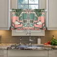 thumbnail image 2 of Yayeee Kitchen Curtains Tier Pair Light Filtering 27"x36" Rod Pocket Short Cafe Window Panel, Pink and White Cat, 2 of 7