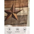 thumbnail image 6 of Sheer Curtains 72 Inches Long, Western Texas Star Retro Semi Sheer Curtains Light Filtering Window Treatment, Vintage Farmhouse Berry Brown Wood Privacy Voile Drapes for Living Room 52x72 Inch, 6 of 7