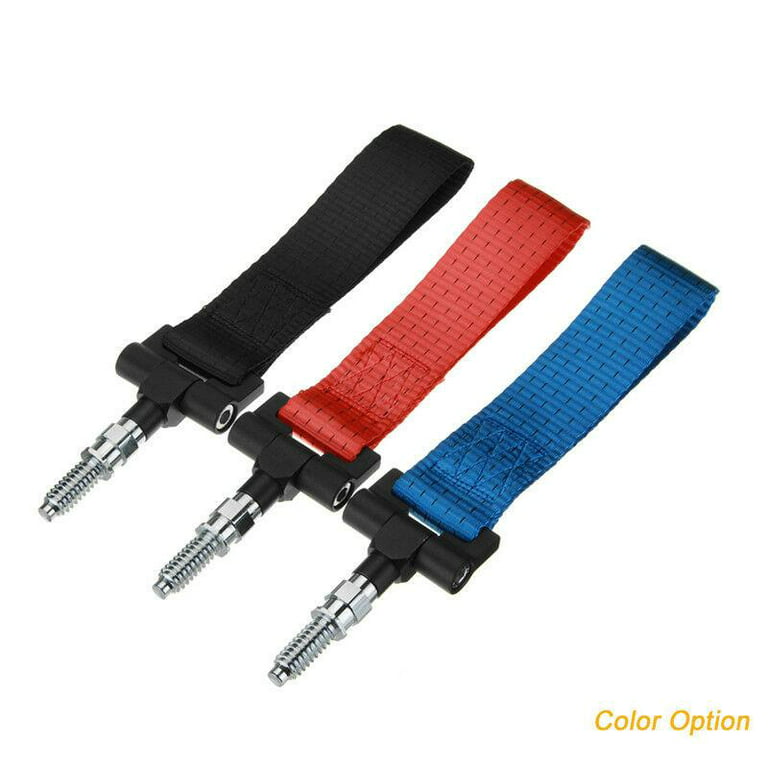 Xotic Tech Black Track Racing Towing Strap W Tow Hole Adapter Compatible with BMW X1 X3 X4 X5 X6 2 3 4 5 Series E36 E46 E90 E91 at MechanicSurplus.com TH25STBK