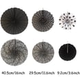 thumbnail image 2 of ZERODECO 19 pompones de papel de seda, abanicos de papel y bolas de nido de abeja, kit de papel decorativo para cumpleaños, bodas, baby shower, fiestas, decoración del hogar, negro, gris y blanco Zhivalor ZH-446-3, 2 of 7