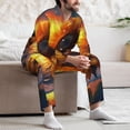 thumbnail image 6 of KLL Sunset Coast Sunflower Sleepwear Mens Flannel Pajamas,Long Cotton Pj Set, 6 of 7