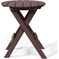 thumbnail image 5 of SSyao HDPE Outdoor Folding Dining Table, 24.5 Inch Round Portable Patio Table, All-Weather Bistro Table for Garden, Balcony, Deck, Porch, or Backyard, Dark Brown, 5 of 10