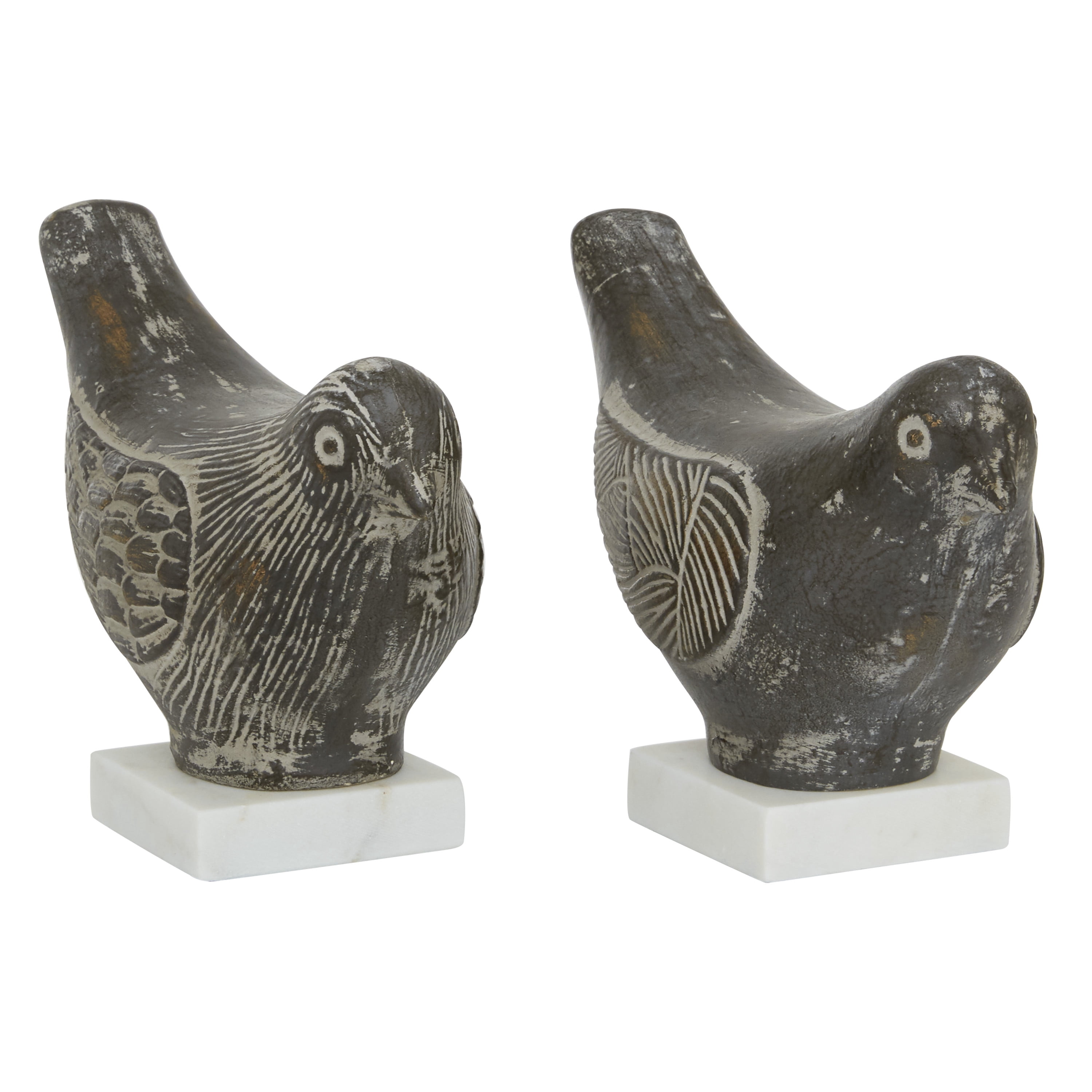 DecMode Ceramic Coastal Bird Sculpture, Brown 2 - Pieces