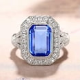 thumbnail image 4 of Women Romantic 925 Silver Ring Blue Cubic Zircon Wedding Party Jewelry Sz 6-10, 4 of 9