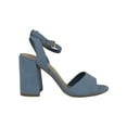 thumbnail image 2 of Delicious Women Thick Chunky High Heels Ankle Strap Open Toe PLAYFUL-S Navy Blue 6.5, 2 of 3