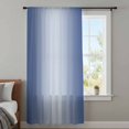 thumbnail image 4 of Navy Blue Ombre Sheer Curtains 45 Inches Long, Modern Gradient Abstract Art Light Filering Curtains, Breathable Simi Curtain Privacy Drapes for Kitchen Bathroom Lightweight Small Window Treatment, 4 of 9
