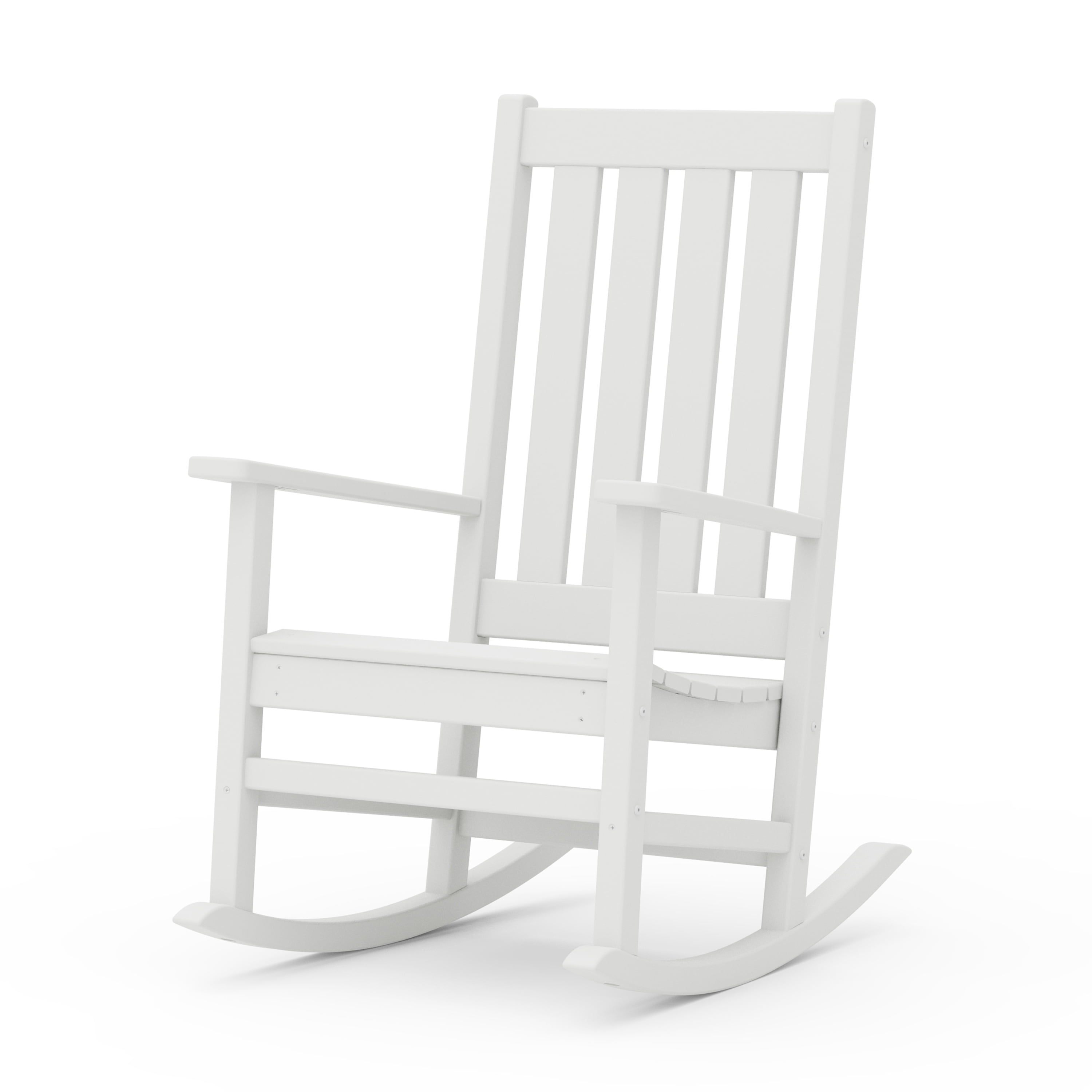 Better Homes & Gardens by POLYWOOD Southlake Outdoor Rocking Chair, All-Weather HDPE, Patio Seat, White
