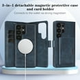 thumbnail image 2 of ELEHOLD Detachable Magnetic Wallet Case for Samsung Galaxy S25, 3-in-1 PU Leather Folio Kickstand  Card Slots Mag Safe Charging Detachable Flip Wallet Case Cover with Card Holder,Blue, 2 of 8