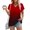 Red, variant on ALLLIST Short Sleeve Women's Tops V Neck Gradient Tee Shirts Summer Gray Fashion Blouse Tops for Ladies
