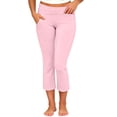 thumbnail image 2 of Tqcoqu Women's Capri Bootcut Yoga Pants,Fold Over Waist Stretch Lounge Pants with Pockets,Pink Women's S-XXXL, 2 of 9