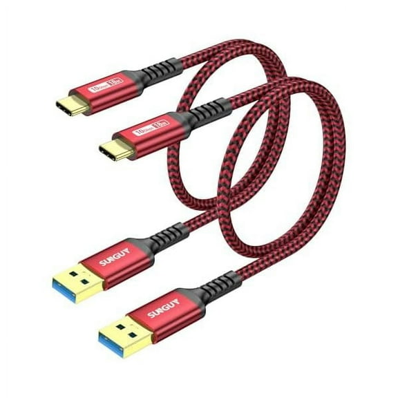 Quyaojz 10Gbps Android Auto USB C Cable, [2-Pack,1.5FT] 3A Fast Charging & Data Transfer USB C Cable, Compatible with iPhone 17/16/15 Pro Max, Galaxy S22 S21 Note 20, Pixel 7 (Red)