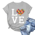 thumbnail image 3 of Mujeres Manga Corta de Verano Tops V-Cuello Impreso Suéter, Blusa de Moda Casual para la Primavera, 3 of 4