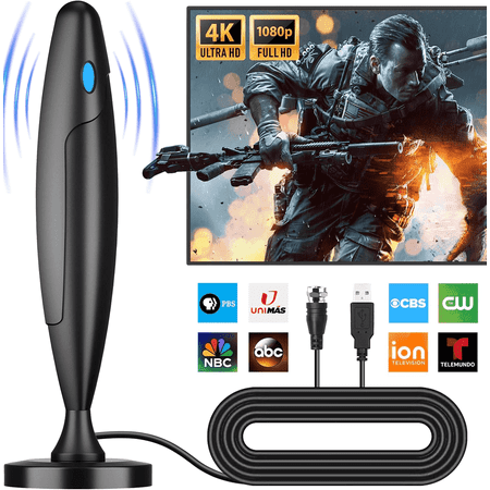 fatini TV Antenna Indoor,Antenna for Smart TV for Long Range Reception and All TVs ,HD Digital Antenna with Amplifier Signal Booster for Local Channels,with Strong Magnetic Base,Supports 4K 1080p