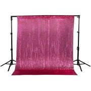 Sequin Backdrop Photography Background Curtain for Party Decoration (10FT10FT, Fuchsia)